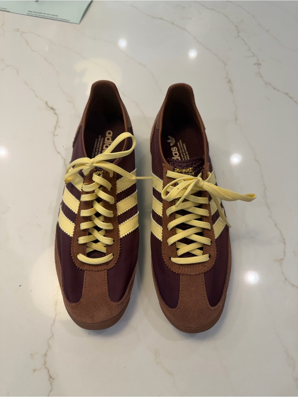 adidas Women's Brown and Yellow Retro Runner Sneakers